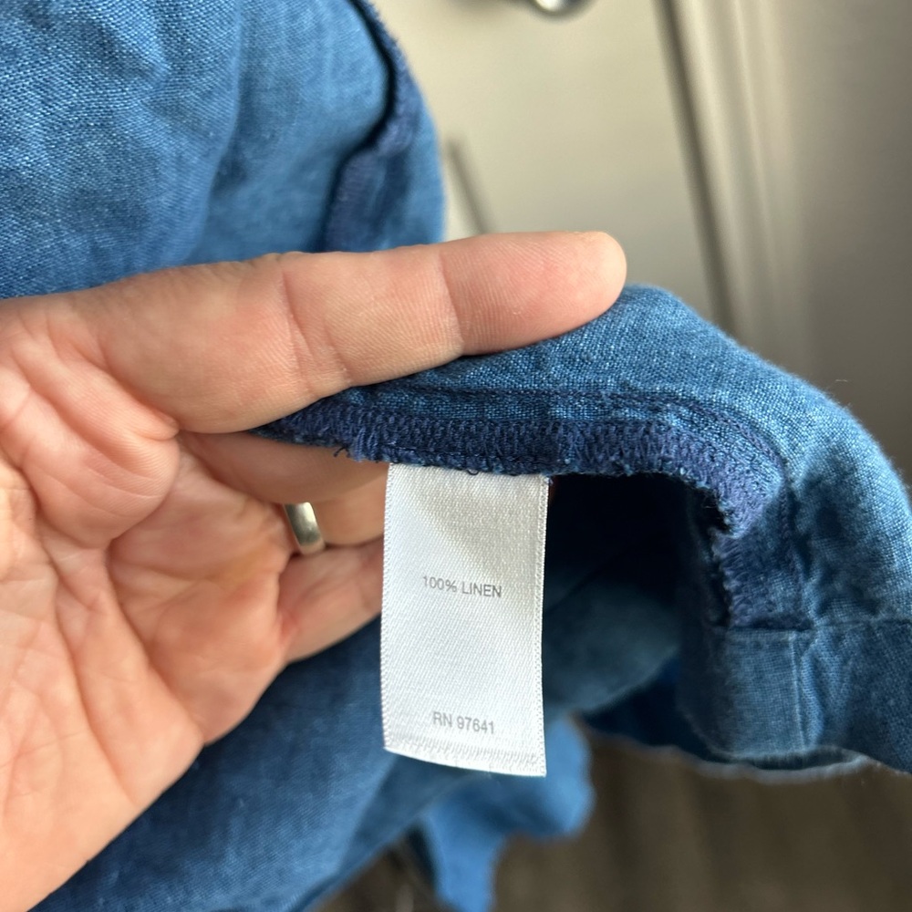 J. Jill Blue Open-Front Cardigan pure indigo linen - Picture 4 of 12